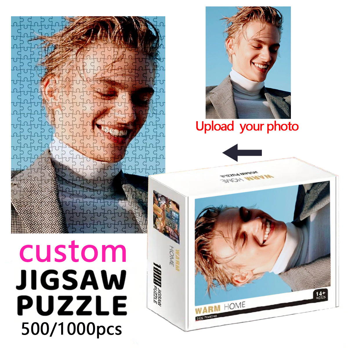 

Puzzle Photo Personnalisé - 500/1000pcs Puzzle Jigsaw pour , Anniversaires, Saint-Valentin & Plus - de Cadeau Unique