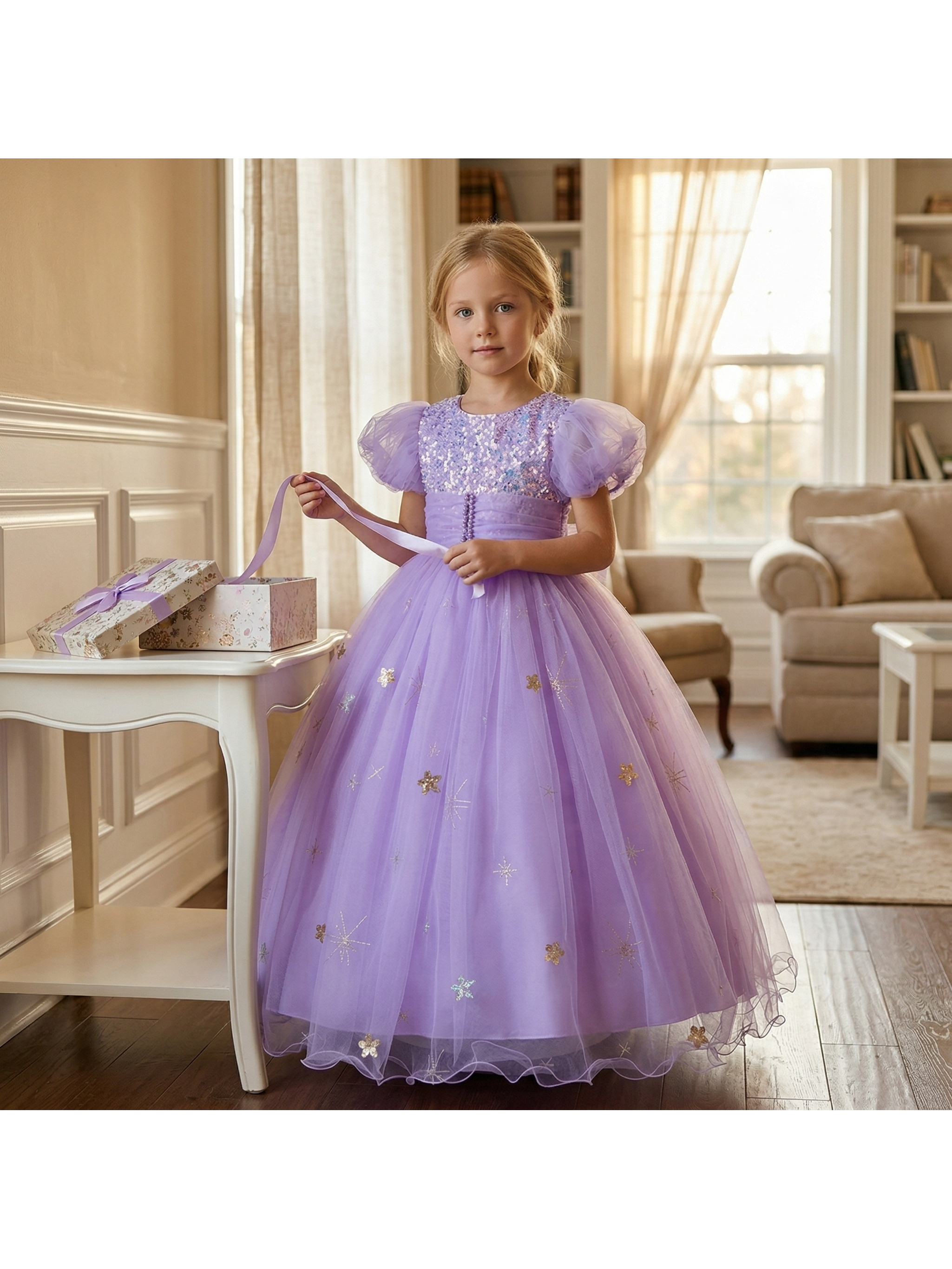 dress for kids girls purple sold on Temu United States
