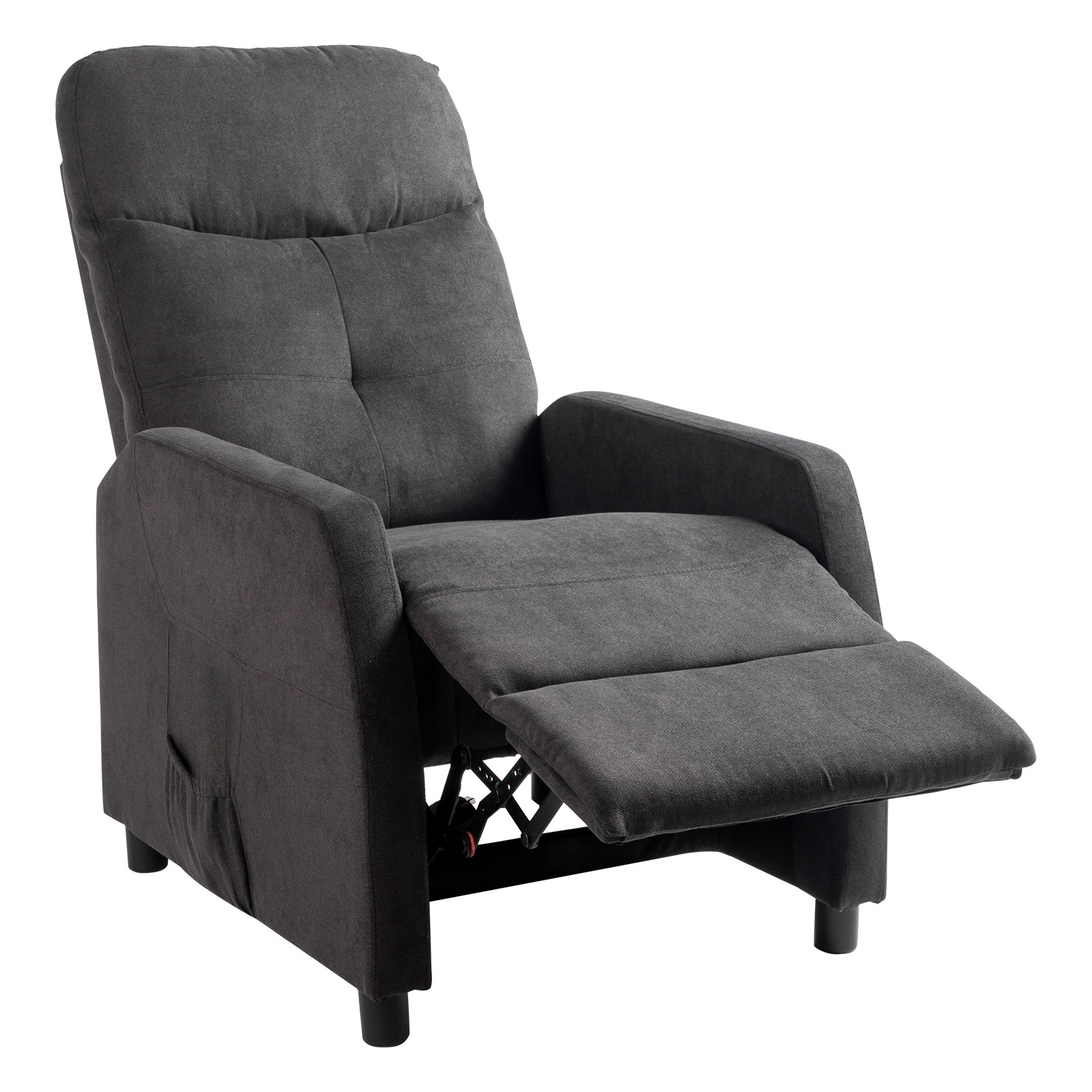 Image of Adjustable Recliner Chair With Built-in Ottoman, Modern Lounge Chair For Living Room, Bedroom And Home Office, Black