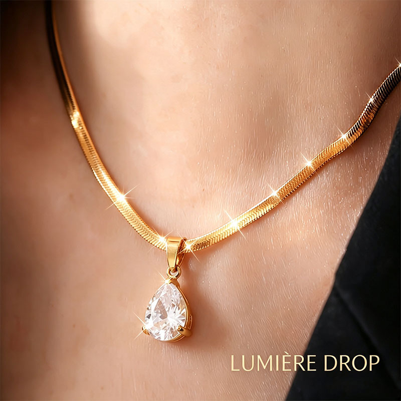 TEMU Collier chaîne avec pendentif de , incrusté de strass, style de luxe léger, 1 pièce en acier inoxydable 304, accessoire réglable lisse et fin,