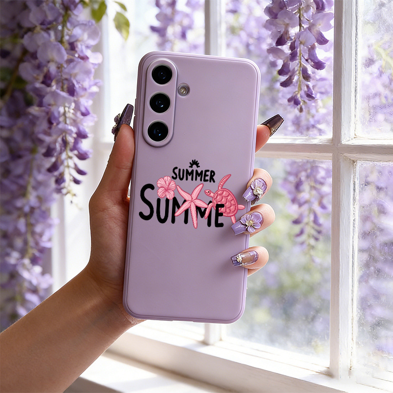 phone case straight edge phone case soft silicone with raised lens bezel for young girls summer turtle design pattern suitable for samsung galaxy s26 ultra s25 s24 s23 s22   fe s21 s20 a57 a56 a55 a54 a17 a16 a15 a14 gx6