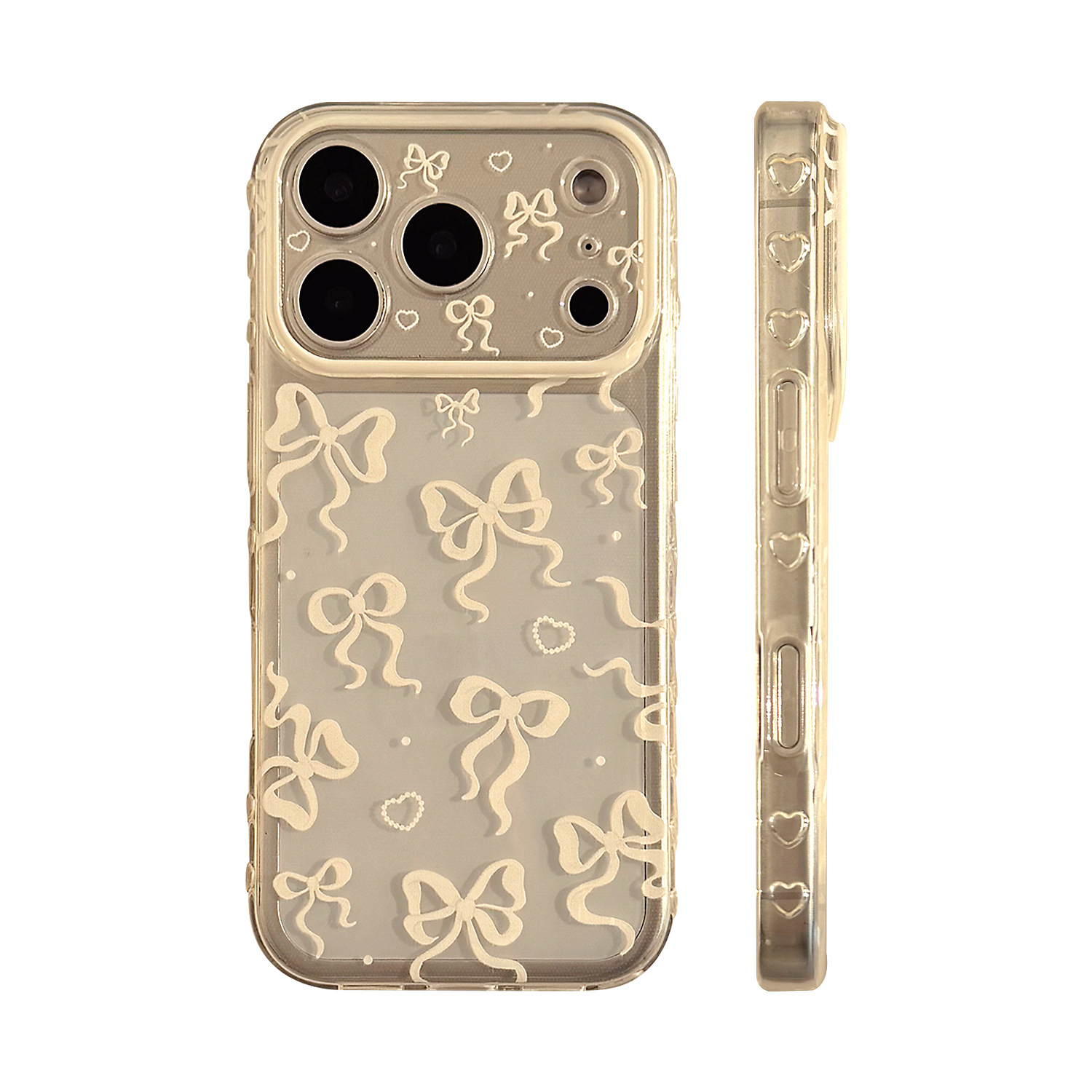 E-shop Handyhülle: Transparente Perlen-Herz-Knoten Weichhülle Kompatibel mit iPhone 17 Pro Max, 17 Pro, 16, 13/13 Pro, Pro Max, 16 Pro Max, 15 Pro, 14,