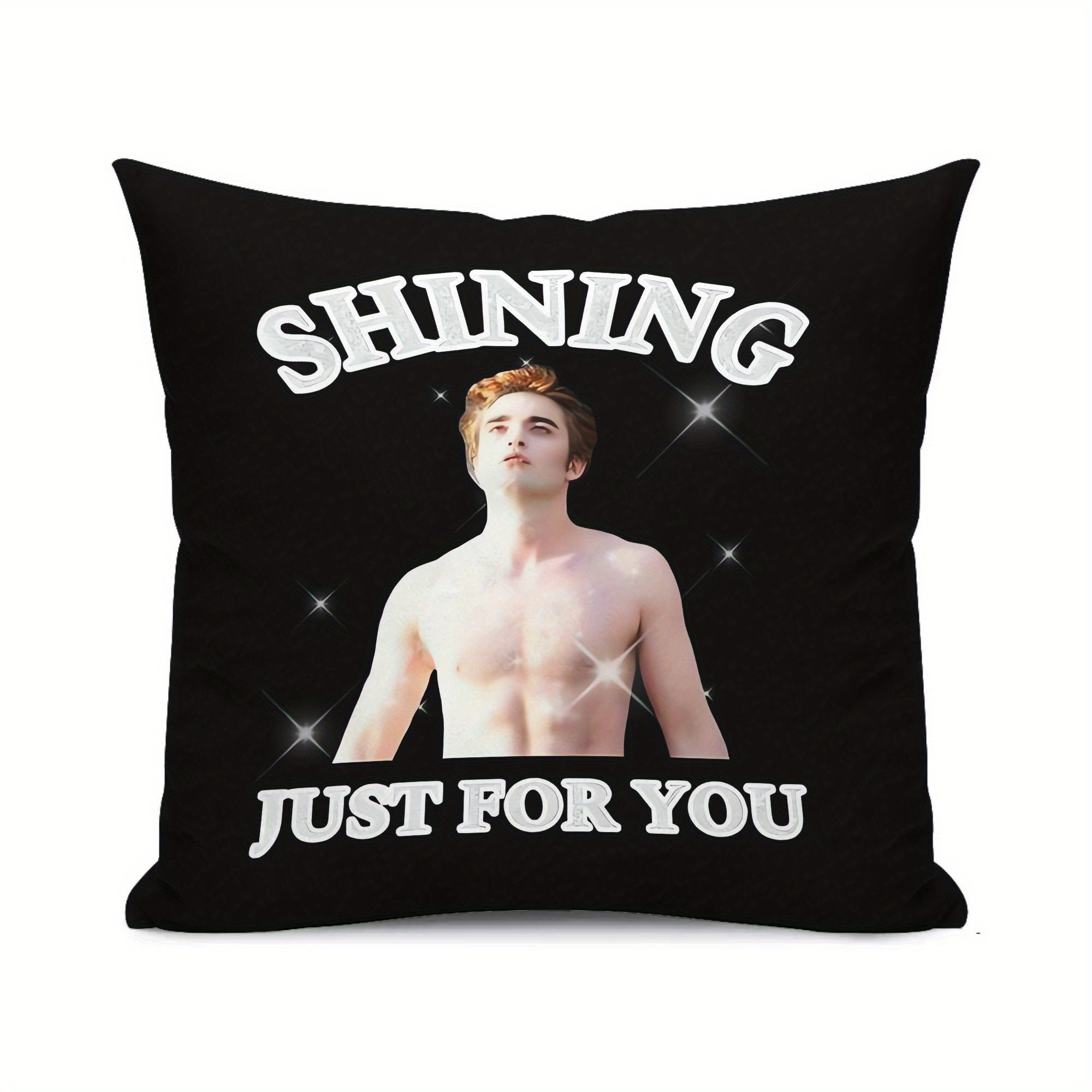 TEMU 1pc "shining For You" Texture Pillowcase - Short Pile/textured Fabric Cover With Zipper Closure, Vintage Contemporary Bedspread For Sofa, Bed -