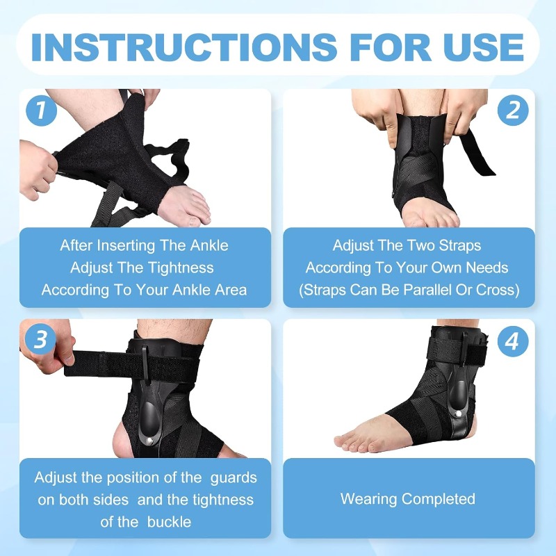 Sturdy Ankle Brace with Open Heel & X-Strap Support - Heavy-Duty Stability Brace for Ligament Sprains, Achilles Tendon & ankle instability - Adjustable Compression ankle brace for Basketball, Soccer, Sports - Ideal for Post-Surgery Rehabilitation & Chronic - Compatible with Sneakers - Ideal for Men & Women, Ankle Straps, Youth Ankle Brace, Ankle Strap Gym, Ankle Strap
