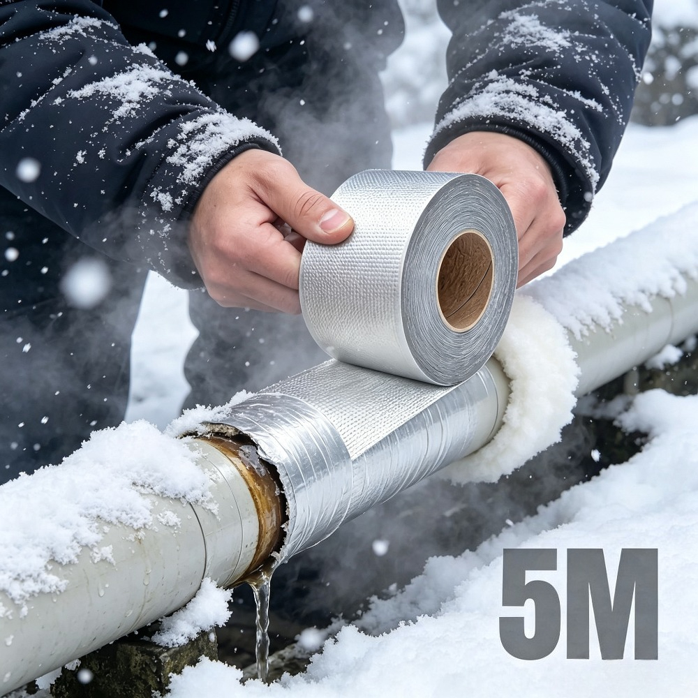Image of 5/10m Heavy-duty Leakproof Foil Tape Suitable For Indoor/outdoor Emergency Repairs, Instant Sealant For Pipes, Roofs, Walls, Pools - Heat-resistant, Strong Adhesive For Leak, Roof & Repair Tape
