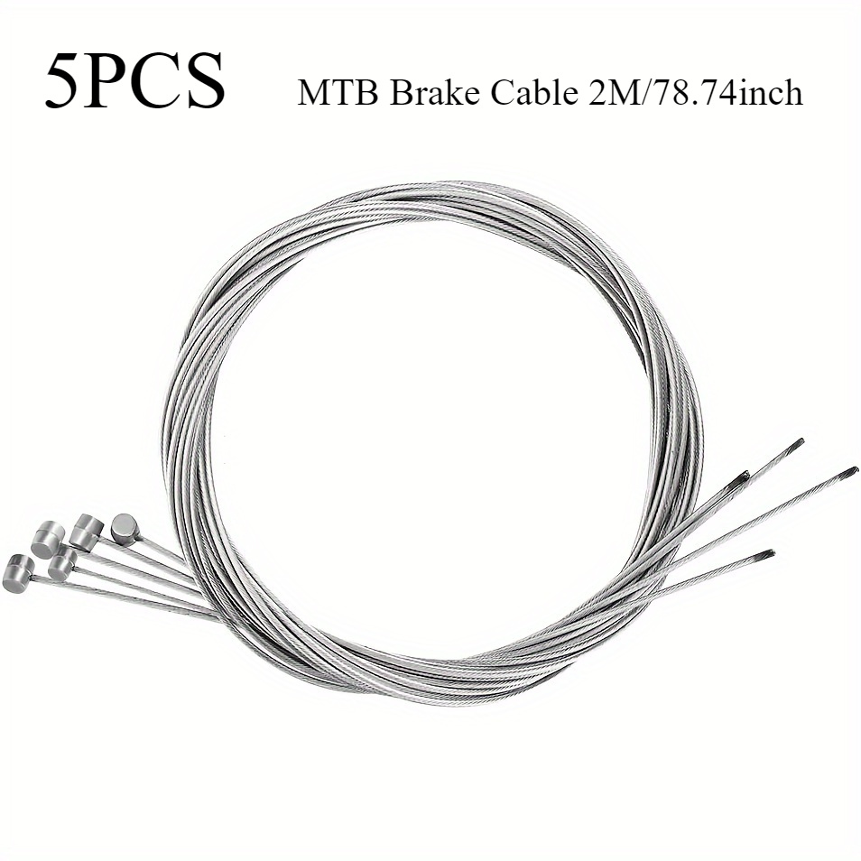 5pcs 66.93/ 78.74inch Mtb Bicycle Brake Line Bike Stainless Steel Gear Shift Cable Road Bike Fixed Gear Inner Cable Line Wire