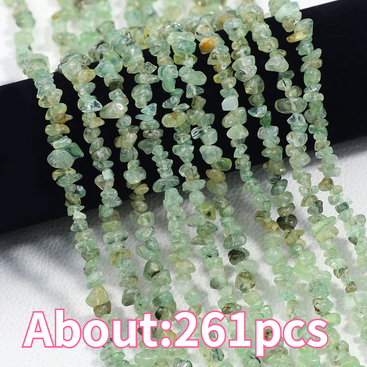 TEMU 5-8mm Irregular Prehnite Stone Perforated Beads, Decorative Beads, Suitable For Diy Bracelets, Bangles, Necklaces, Phone Charms, Cultural