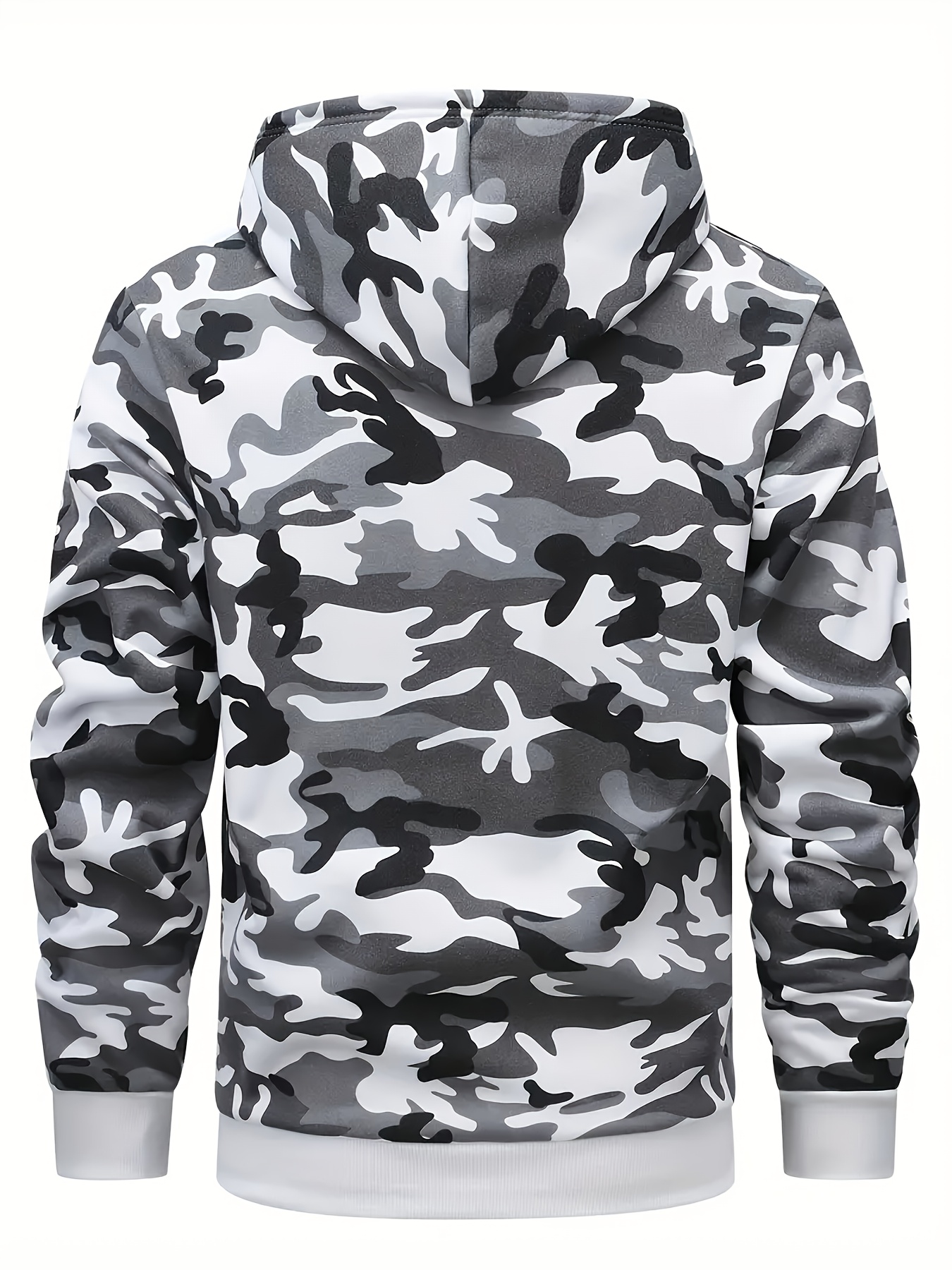 2pcs Of Men'S Casual Sports Camouflage Pattern Kangaroo Pocket Hooded Sweatshirts And Sports Trousers, Suitable for Street, Outdoor, Hiking, Fitness, Training, Vacation, Party, Gift, And Weekend Daily Wear, Fitness Apparel, Hiking Gear - Image 6