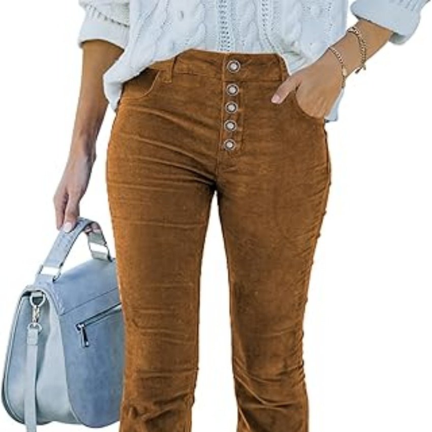 

Women's Winter Corduroy Pants Women High Waist Flare Pants Casual Baggy Bell Bottom Pants Wide Leg Trouser Pants