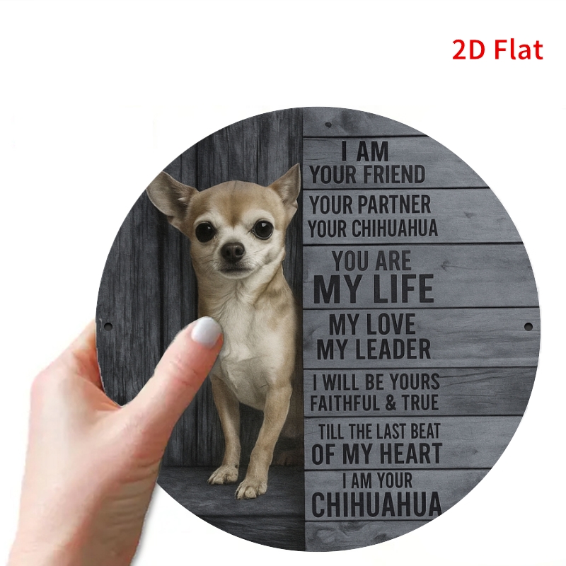 TEMU 2D Platte Print, een Paar Ik Ben Je Chihuahua, Metalen Plaque Ontwerp, Geschikt voor Huis, Kantoor, Slaapkamer Decoratie, Koffie Shop Decoratie,