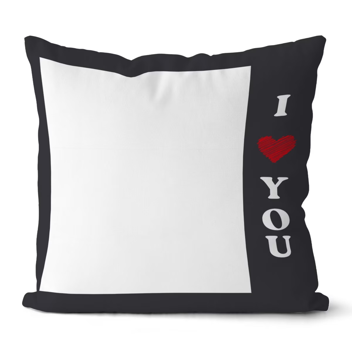 TEMU 1pc Personalized Photo/text 'i Love You' Heart Pillowcase Suitable For Sofa & Bed - Custom Photo/text Cushion Cover With Zipper Closure,