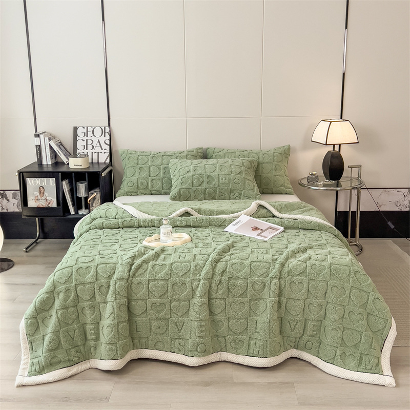 1pc contemporary thickened fleece knit blanket 250 300gsm polyester ultrasonic embossed machine washable     cover bedding office nap throw home decor for bedroom sofa outdoor camping back to school christmas new year Product details 9
