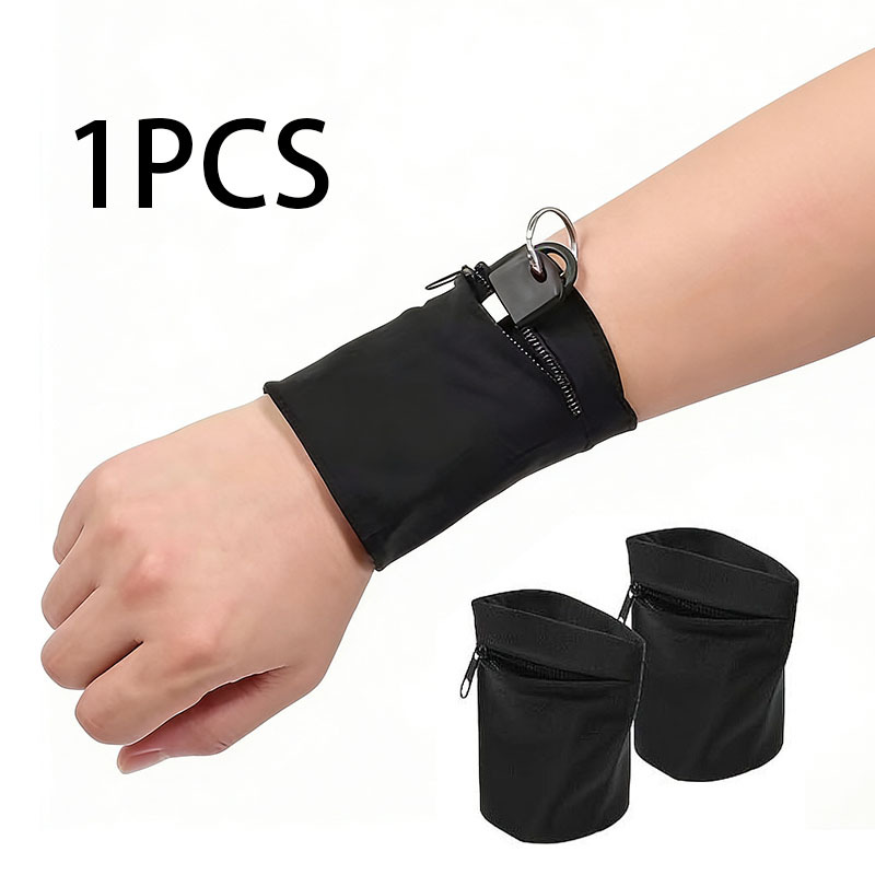 Zippered Wristband Wallet And Wristband, Ideal For Storing Key Cards, Suitable For Men And Women, Perfect For Running, Sports, And Hiking Activities