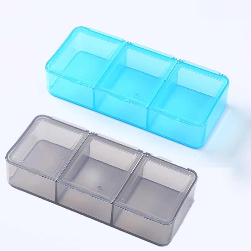 Image of 2pcs Portable Mini Pill Box Set For Morning, , And Night, Three-compartment Mini Pill Box, Small Health Supplement Organizer, Suitable For Travel And Personal Daily Use