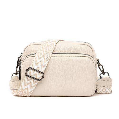 vintage genuine leather with contrast color shoulder strap niche design casual single shoulder bag for daily commuting travel and holiday gifts