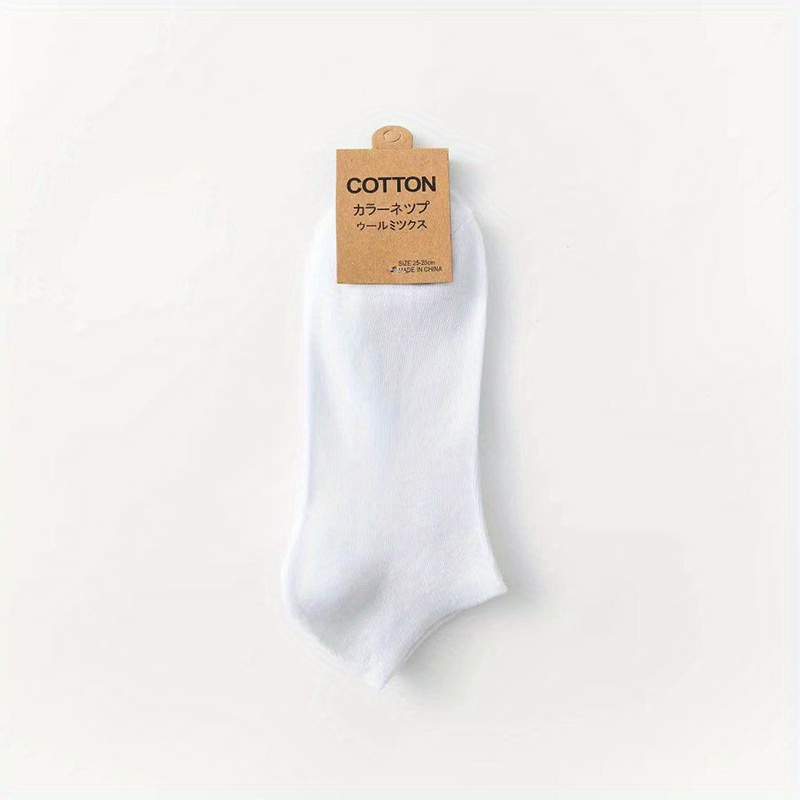 Image of 10 Pairs Random Mixed Color Men's Boat Socks Solid Color Retro Style Breathable Sports Socks Men's Y-shaped Socks