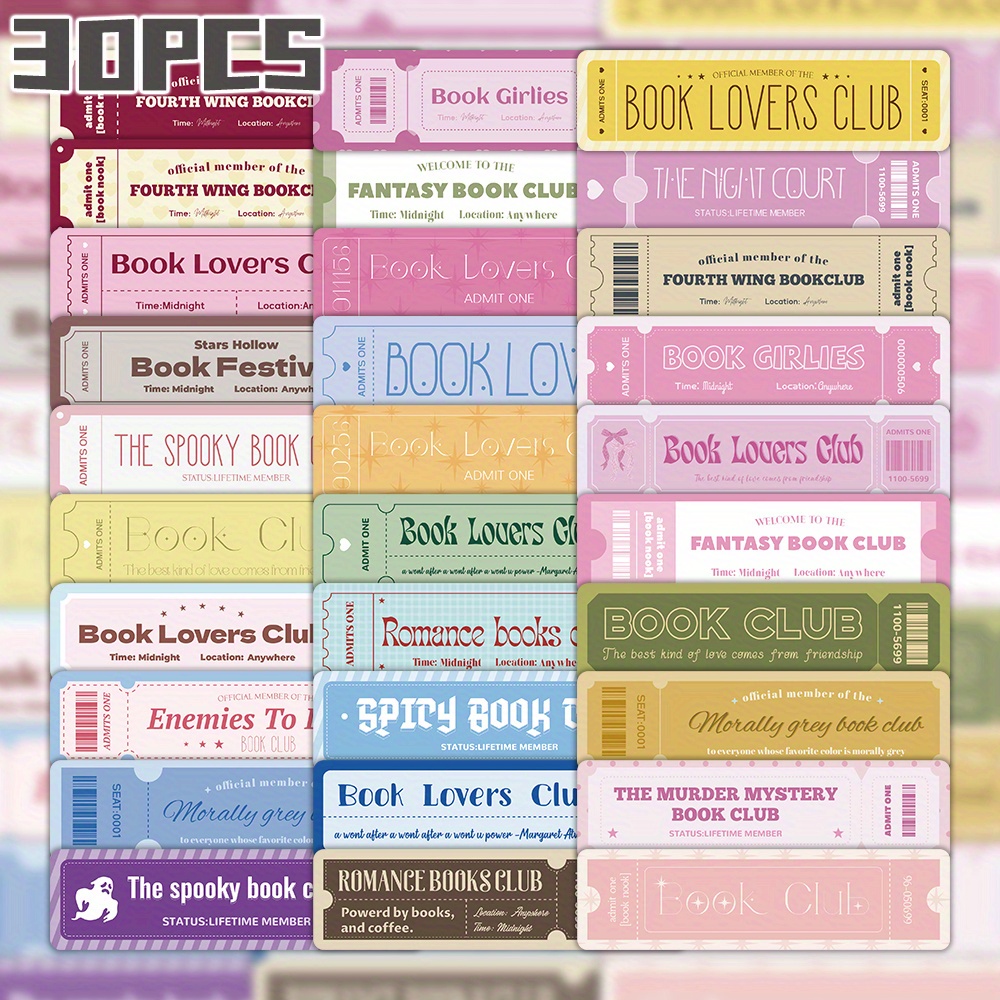 TEMU 30 Unique And Elegant Bookmarks Themed Around A Book Lover Club, Perfect For Holiday Gifts, Decorative Reading Labels, And Stationery Presents