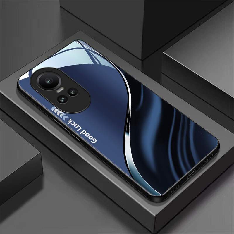 TEMU Phone Case: Suitable For Oppo Reno 10 Pro 5g Ultra-thin Tempered Glass Hard Back Plate + Soft Frame Phone Case With Anti-drop, Shockproof And