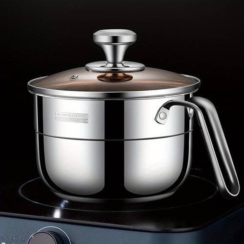 1pc 7 87 inch stainless steel milk pan 35ounces with handle soup spoon thickened design durable kitchen cookware
