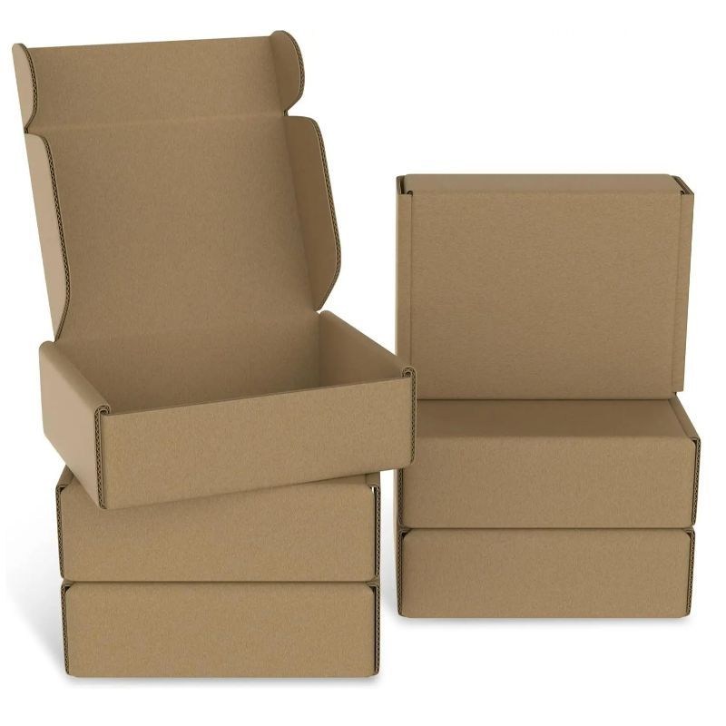 Image of Cardboard Shipping Boxes 20pcs 15x10x4/ 20x15x5/ 32x22x5 Cm 3 Sizes, Brown Corrugated Folding Boxes, Durable Mailing Cartons, 8kg Load, Great For E-commerce, Small Business, Moving, Storage