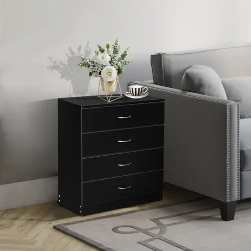 a vintage-style black dresser for with six drawers, featuring a design and sturdy wooden legs. - furniture - Temu a vintage-style black dresser for with six drawers, featuring a design and sturdy wooden legs. - furniture - Temu