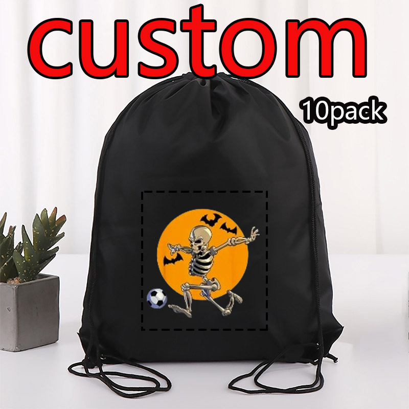 TEMU 10pcs Customizable Diy Drawstring Bags, High-definition Photo Printing Design, Outdoor Hiking Practical Storage Gear, Fun Small Souvenirs