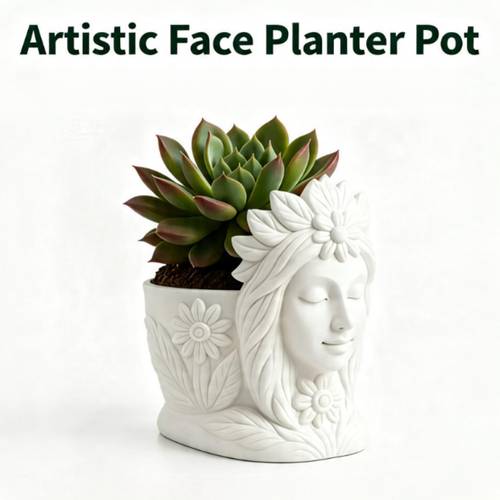 item picture creative flower mirror goddess succulent planter 3d printed multi functional succulent pot as a desktop pen holder mothers day birthday housewarming gift for mom friends and green plant enthusiasts gardening gift home decor