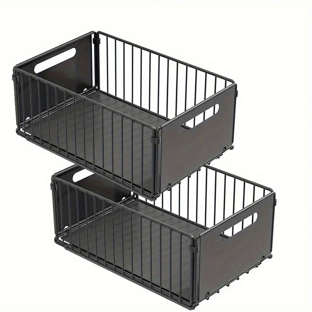 TEMU Set Of 2 Pull-out Organizers For Cabinets, Collapsible Storage Solutions For Closets, Adhesive-mounted Organizers That No Drilling, Sturdy