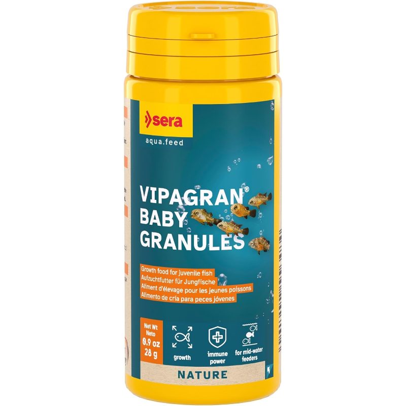 Vipagran Granules, Fry Food All Juvenile Fish Eating in Middle Zone with 4 Insect Meal As Protein Source, Freshwater Aquariums, 100Ml (48G)