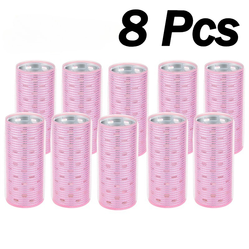 TEMU Lot de 8 fers à friser auto-adhésifs roses pour frange | Outil de coiffure professionnel pour femme | Version améliorée pour un usage friser |