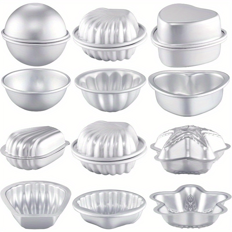 12pcs Bath Making Kit Soap Molds Bath Salt Ball Molds Diy Bubble Bath Tool Bath Molds Non Stick Cake Baking Mold, Kitchen Baking Tools