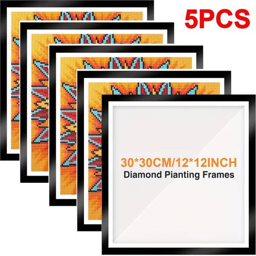 item picture 5pcs diamond painting frame set suitable for 30x30cm diamond paintings magnetic self diamond painting frames with hooks diamond painting frames for walls windows and doors