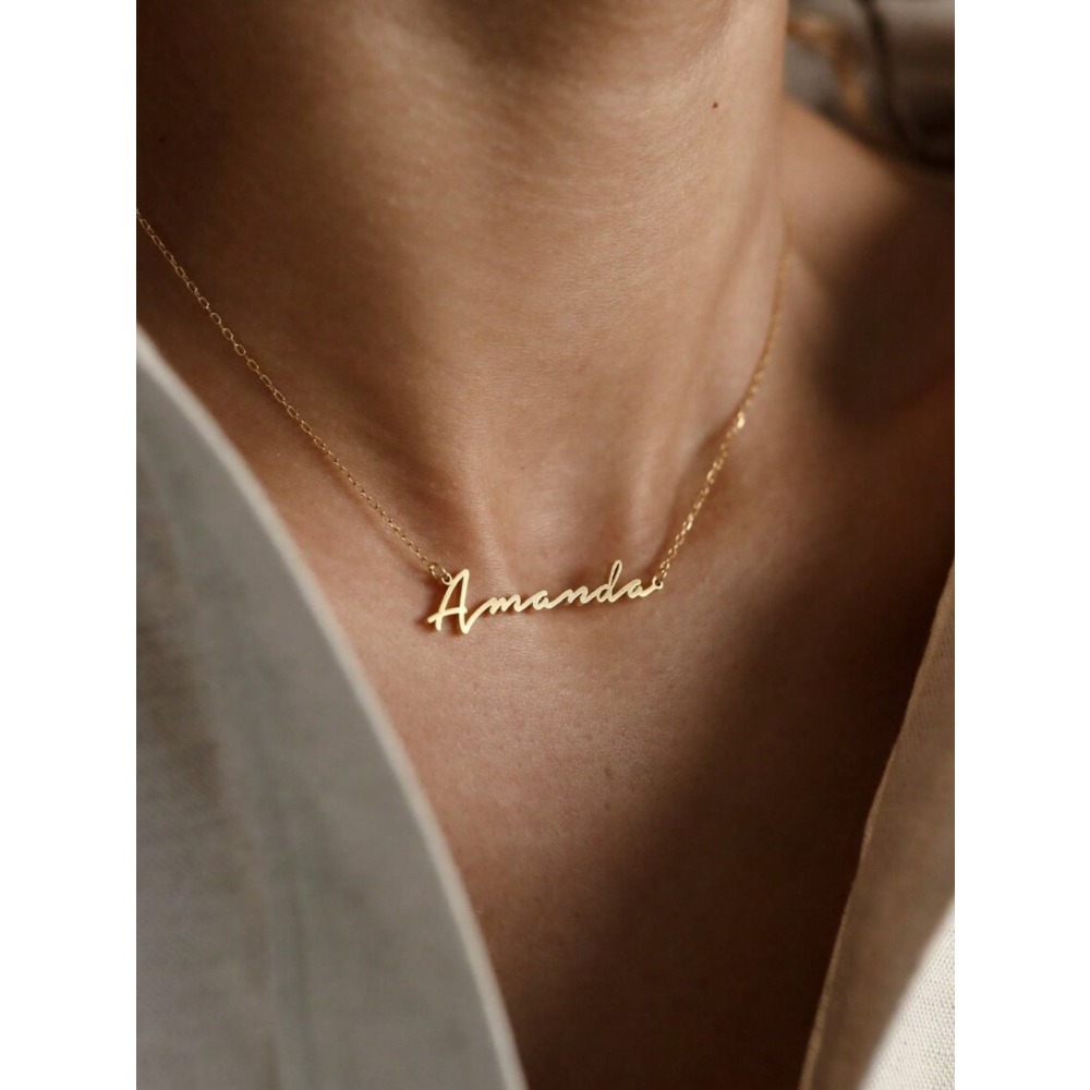 Personalized Custom Name Necklace — Vertical Nameplate Pendant