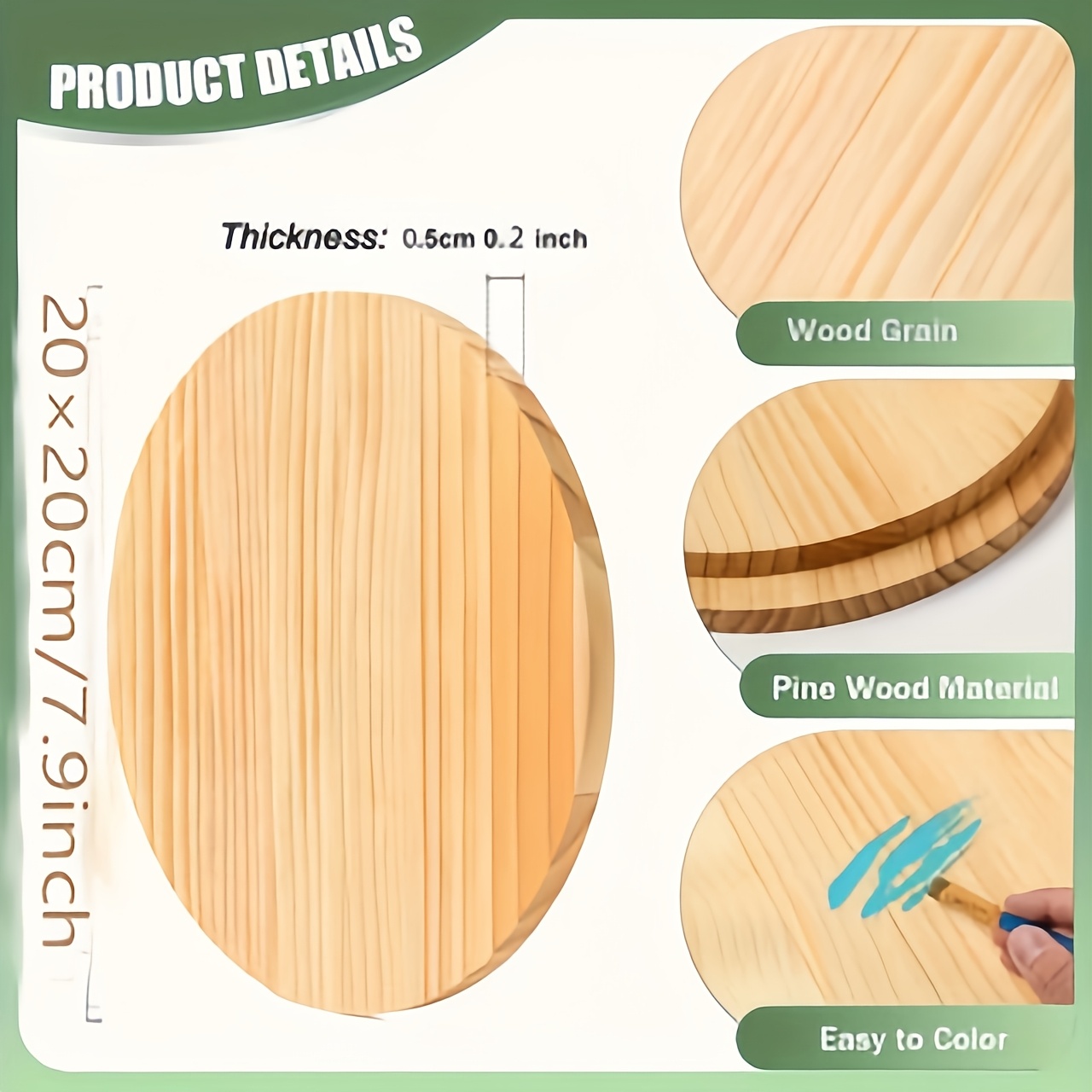 E-shop 2D Flat - Eine flache, runde Holz-Bastelplatte, ideal als Geschenk für Liebste und eine wunderschöne Kunst für wohnung