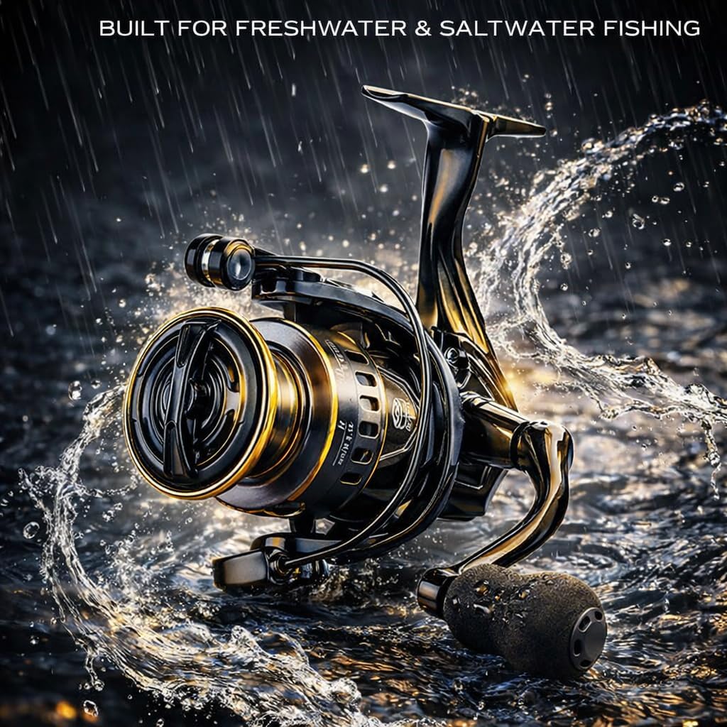 TEMU This Is A High-efficiency Spinning Fishing Reel Featuring A Sturdy Handle, A Ratio, And A Strong Braking System, Ideal For Freshwater And