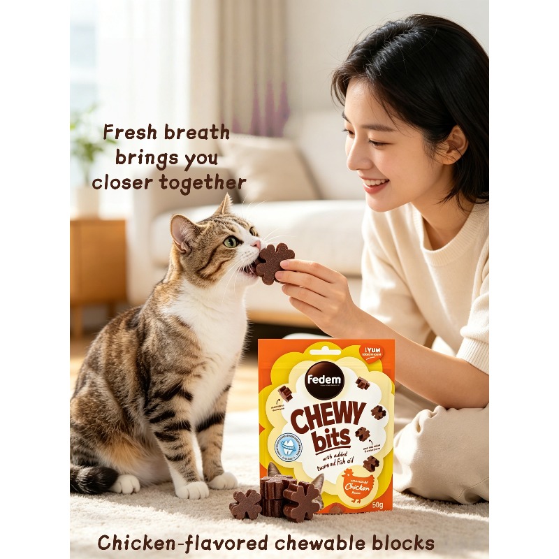 chicken flavored chewable   are a   snack that cats can eat with     dogs can enjoy them making them a nutritious and   for pets that can clean teeth and massage gums Product details 5