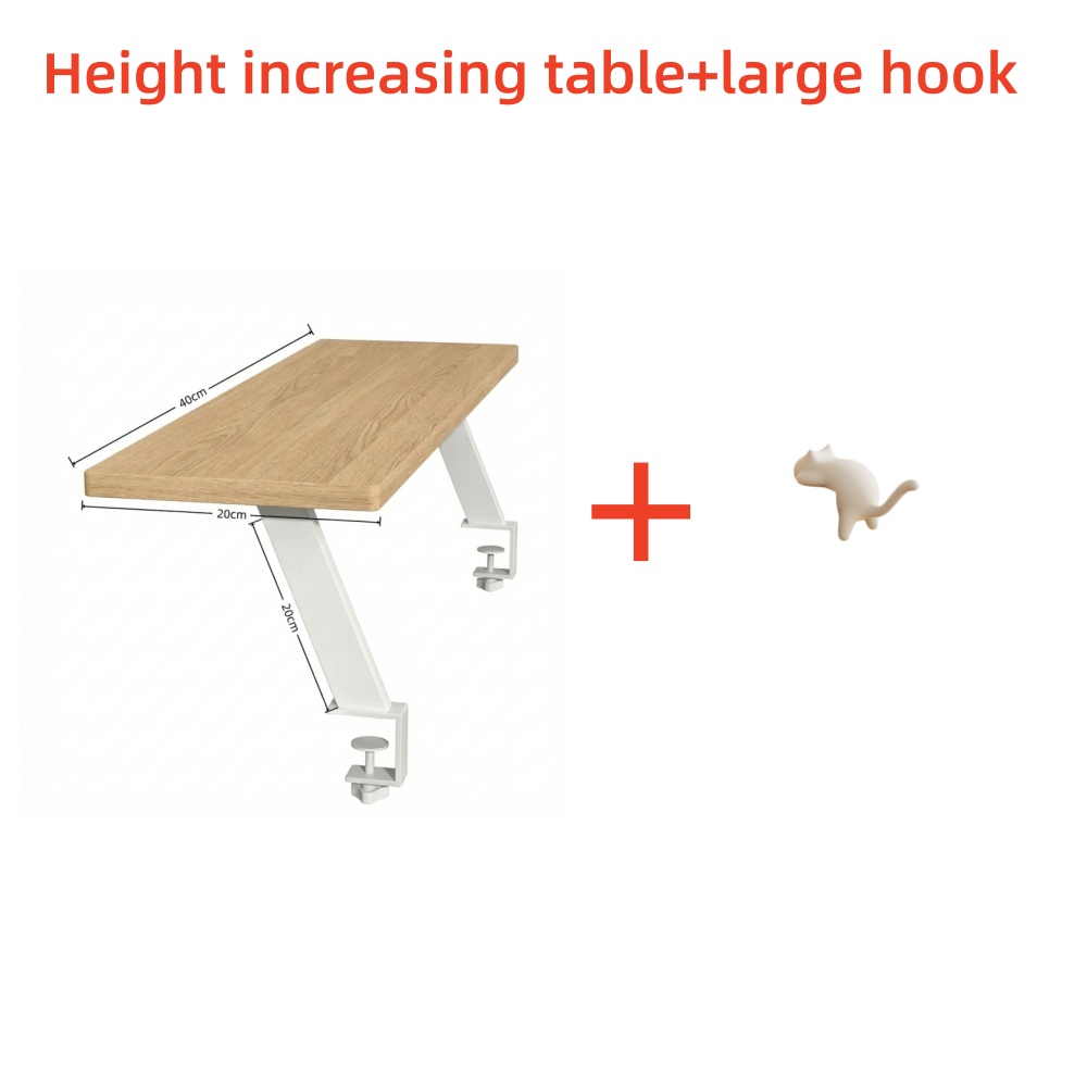 TEMU Wooden Floating Desktop Stand - Rectangular Tabletop Storage Rack, 60cm 20cm, No-drill Installation, Organizer Suitable For Home Office, Desktop