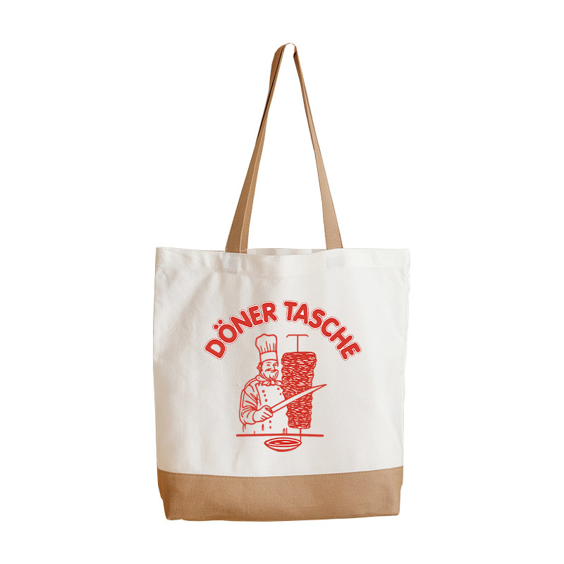 1pc Doner Kebab Print Tote Bag - Funny Food-themed Design With Rotisserie Meat & Pita Pattern, Grocery Sack For Lovers, Casual Handbag For Cuisine Fans (hand Washable)