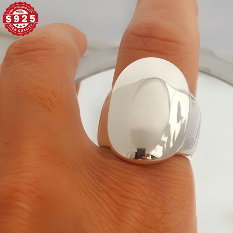 elegant vintage 925 sterling silver   ring simple geometric statement band 925 silver plated for   parties weddings valentines day gift   compatible details 1