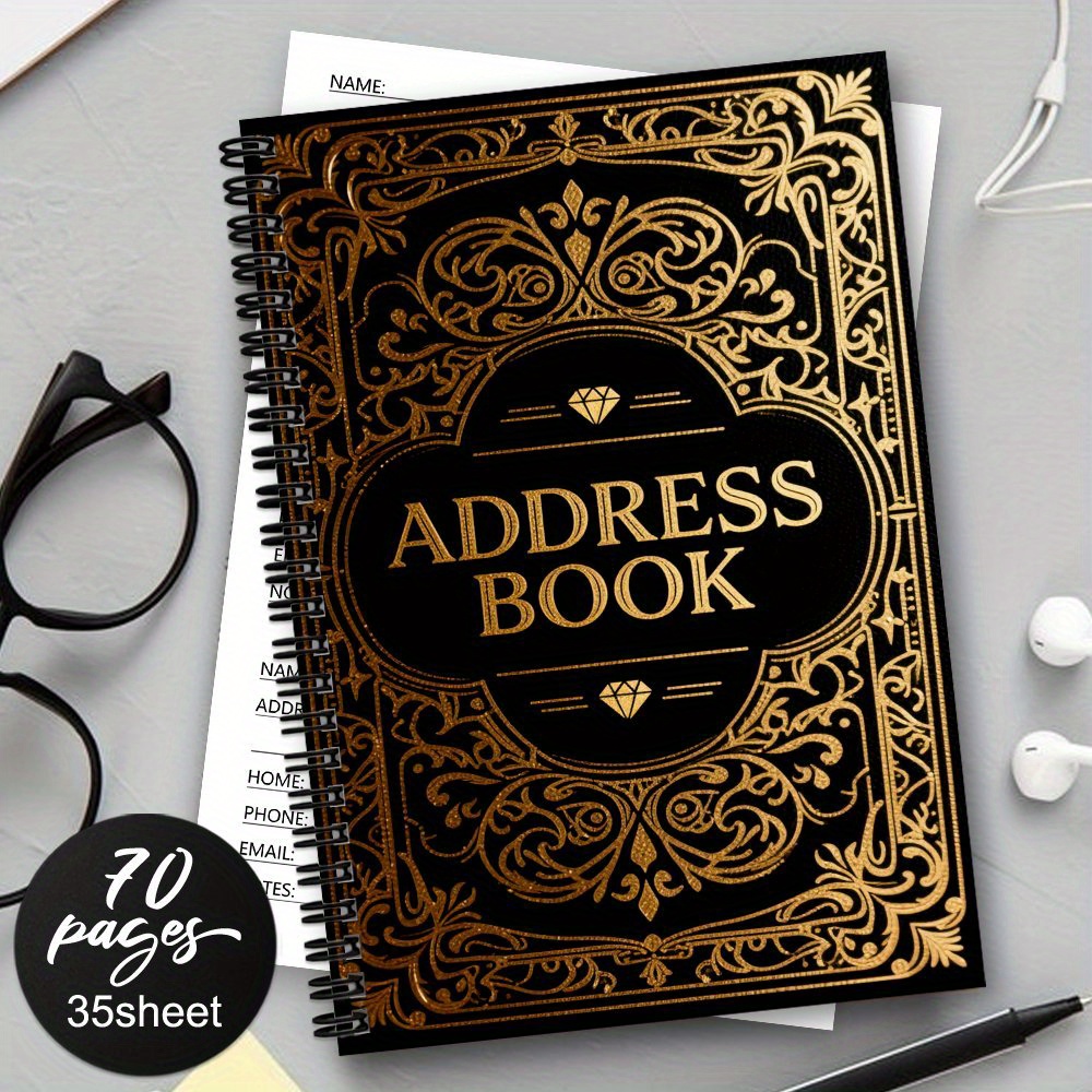 TEMU Spiral Address Notebook, Home Office Contact Organizer, Phone Number And Email Log, Perfect Gift For , Family, Women, Men – Planner