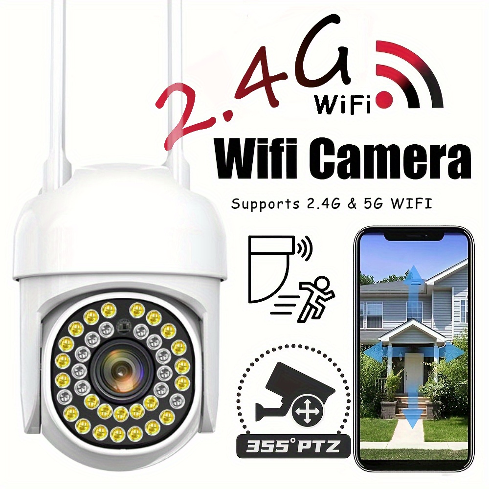 [1 WiFi Outdoor Security Camera] TERUHAL 1080P Full HD Outdoor WiFi Security Camera, Waterproof 360 Degree Pan-Tilt Auto-Tracking CCTV, Two-Way Audio, Motion Detection, Night Vision, with Smartphone Compatible, USB Powered, ≤36V, Wi-Fi Enabled, No Battery, for Ages 14+ details 3