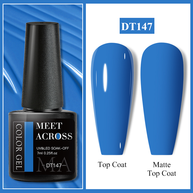 Image of 7ml Denim Blue Sequins Nail Gel Colorful Nail Blue Gel Varnish Manicure French Supplies