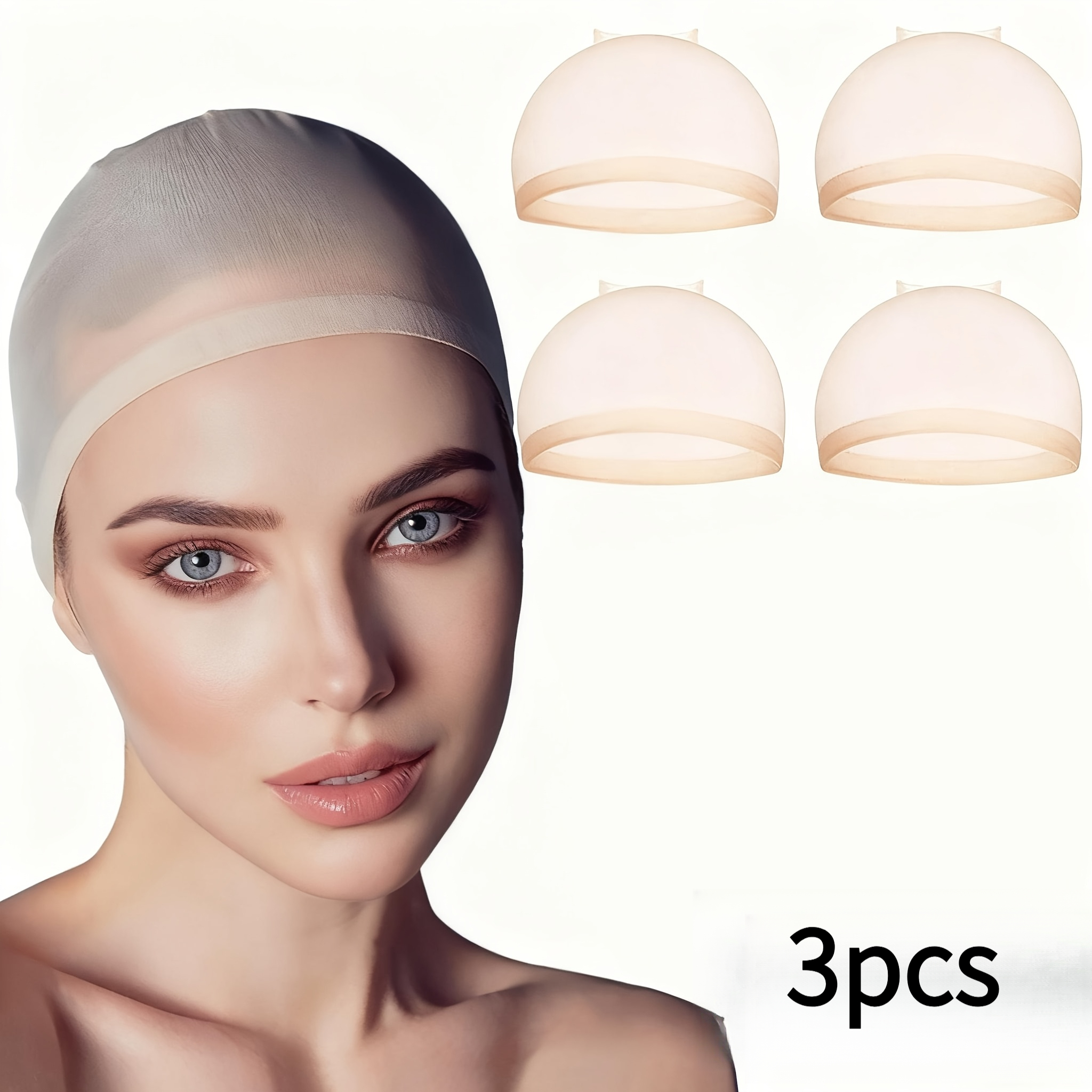 TEMU This 3pcs Of High-elastic Invisible Hairnets Features Ultra-thin, Breathable Nylon Lace Fabric Soft Against The Skin, Constrict , Is Non-slip,