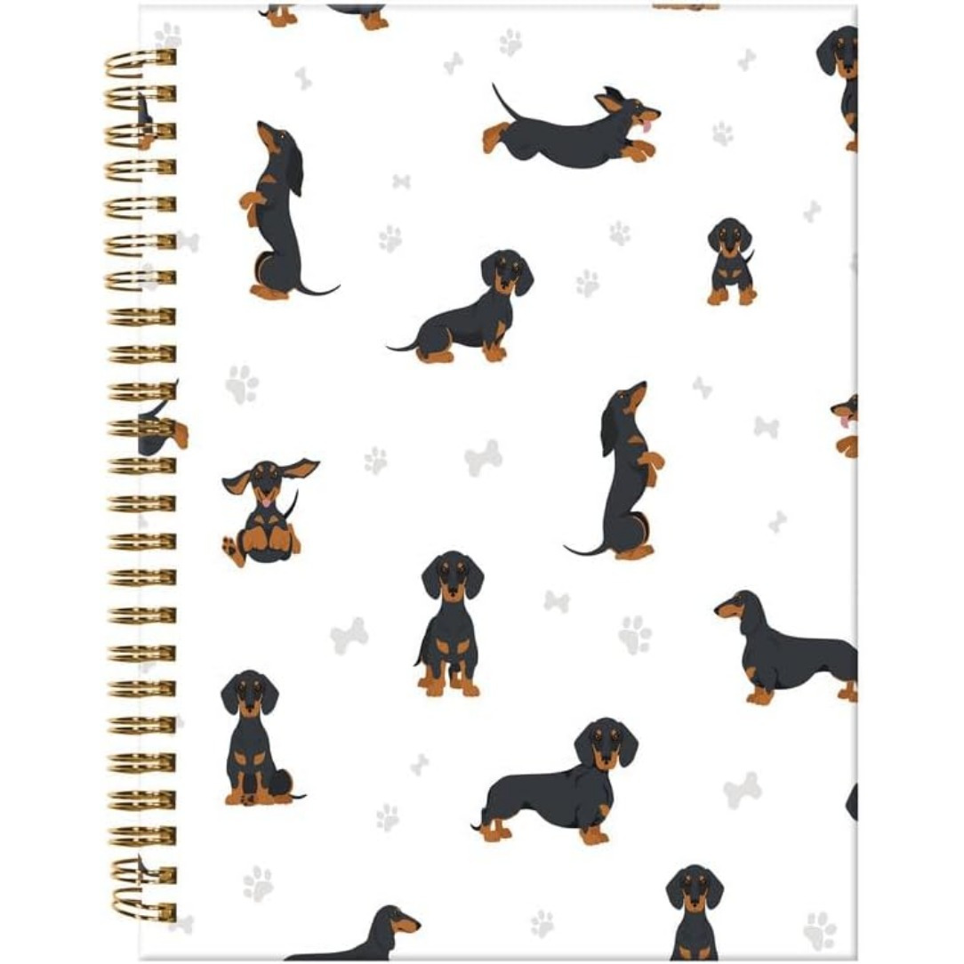 

1pc A5 Cute Rottweiler Dog Spiral Journal Notebook, 50 Lined Pages, Hardcover Paper Writing Pad For Women, Office Work, School, Gift