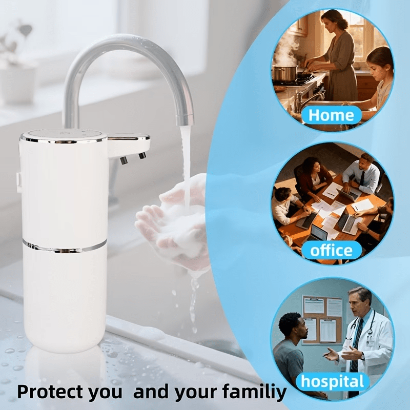 TEMU | Hygienic Automatic Dispenser/hand Dispenser | Wall-mounted, Rechargeable Battery And Usb Interface, Adjustable Settings, Stylish And Modern,