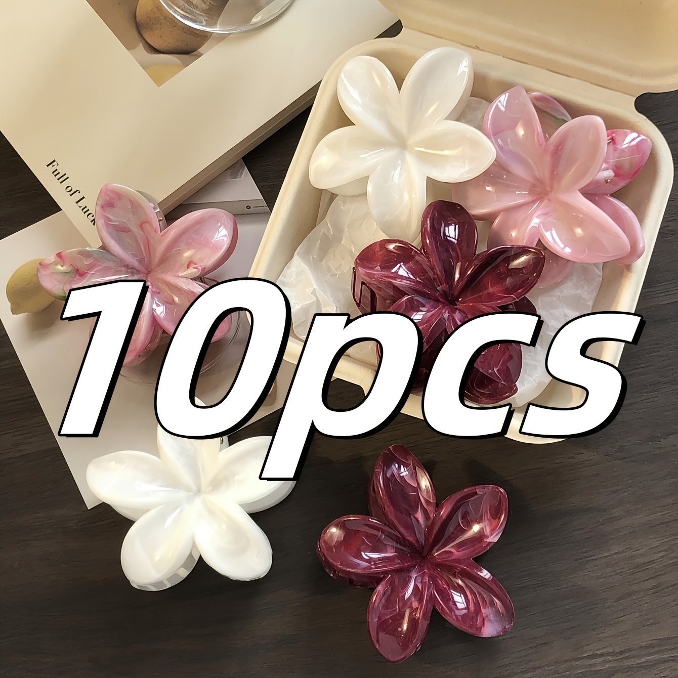 TEMU 10 pinces à cheveux à dégradé de couleurs, taille compacte, pinces à griffes élégantes de style bohème pour la nuque, adaptées pour les photos