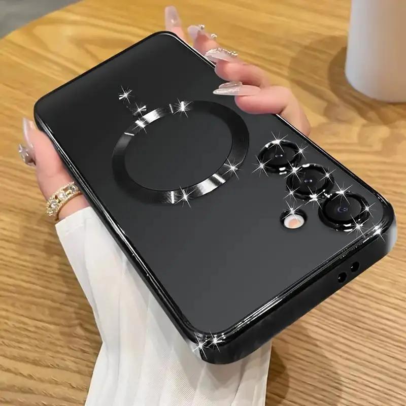 phone case   case for galaxy a56 a36 a26 a16 a15 a55 a35 a25 a54 a34 a14 5  full protection compatible with magnetic wireless charging shockproof electroplated tpu phone cover