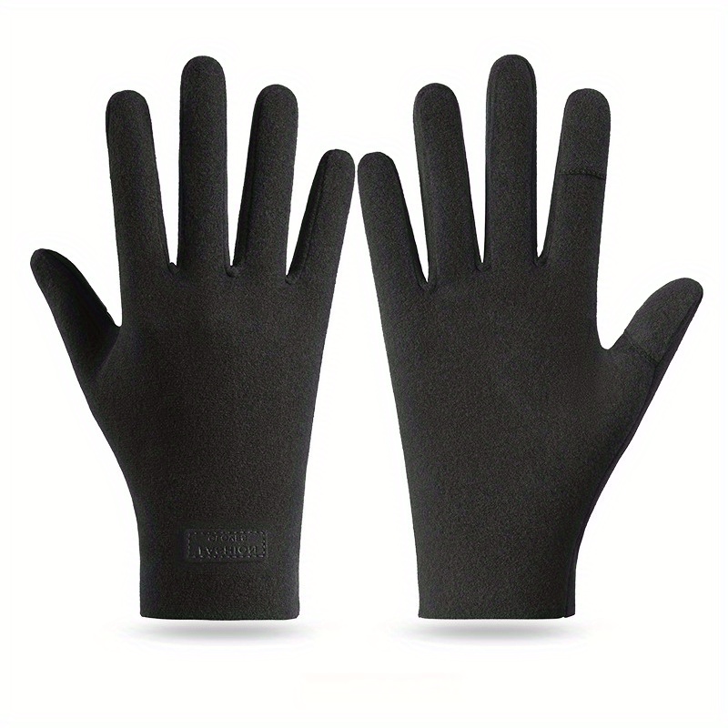 Image of 1 Pair Of Autumn/winter Thickened Women's Split-finger Gloves, A Soft And Comfortable Solid- Item In Multiple Colors, An For Daily Wear And For