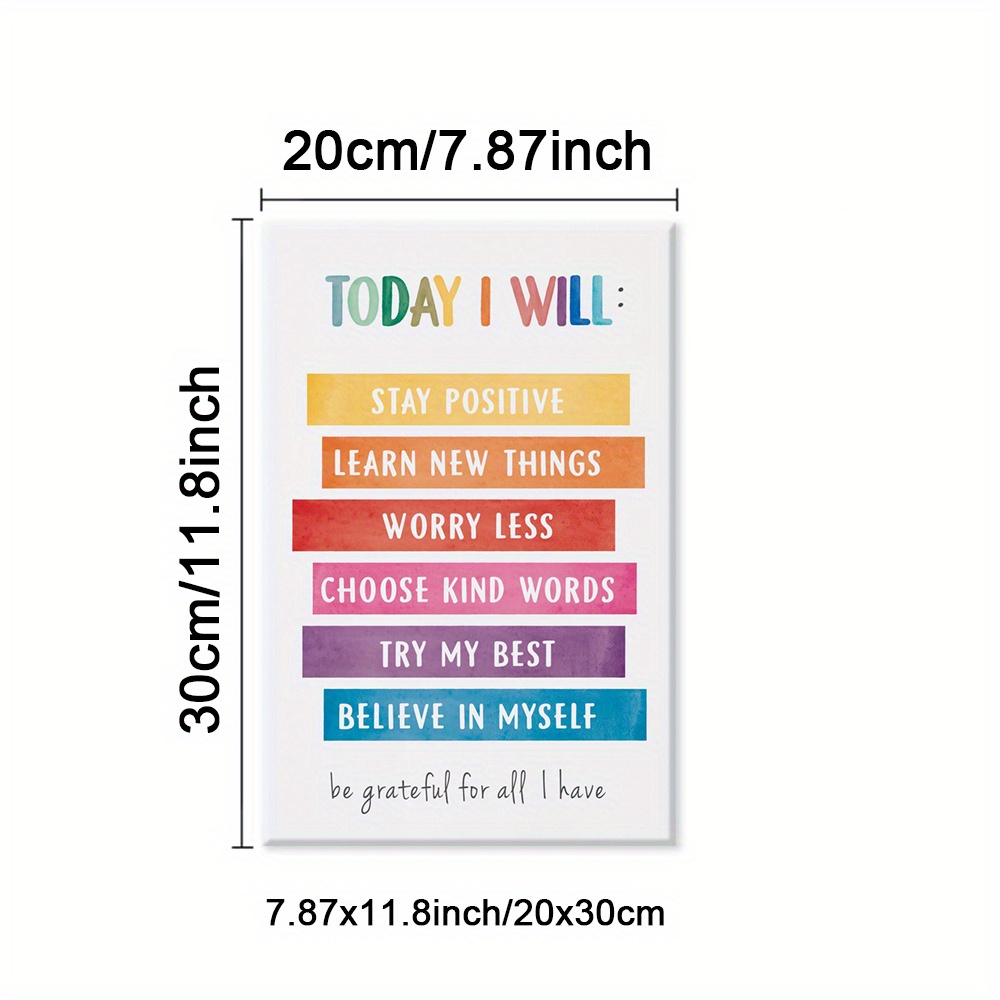 TEMU 1 Pezzo Decorazione Murale , Motivazionale Colorata, Poster Ispiratori per la Vita Quotidiana, Stampe con Citazioni di Mindfulness, Stampa