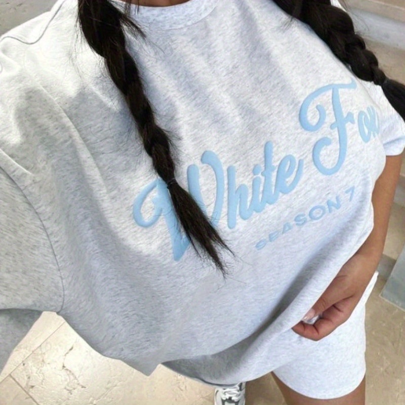 

Women's T-shirt - Drop Shoulder, Short Sleeve, Crew Neck, Casual Polyester Top For , Polyester, Casual Top